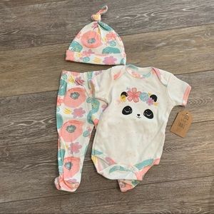 *NEW Panda Floral 3pc Set